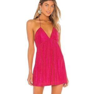 Superdown Revolve Margo Halter Mini Dress Womens Small Pink Party Clubwear Boho